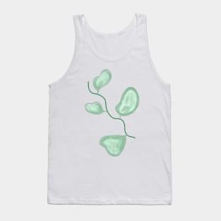 Green watercolor eucalyptus leaves art Tank Top